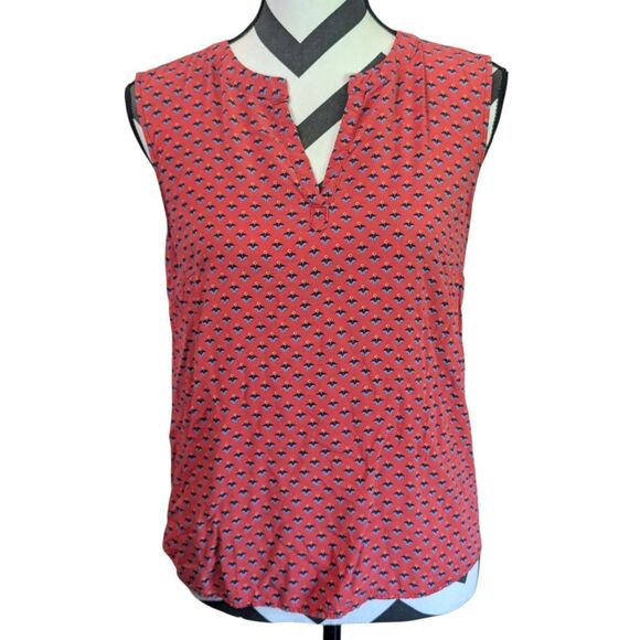 Tom Tailor S Women's Reddish-Orange Abstract Print Sleeveless - Picture 1 of 5